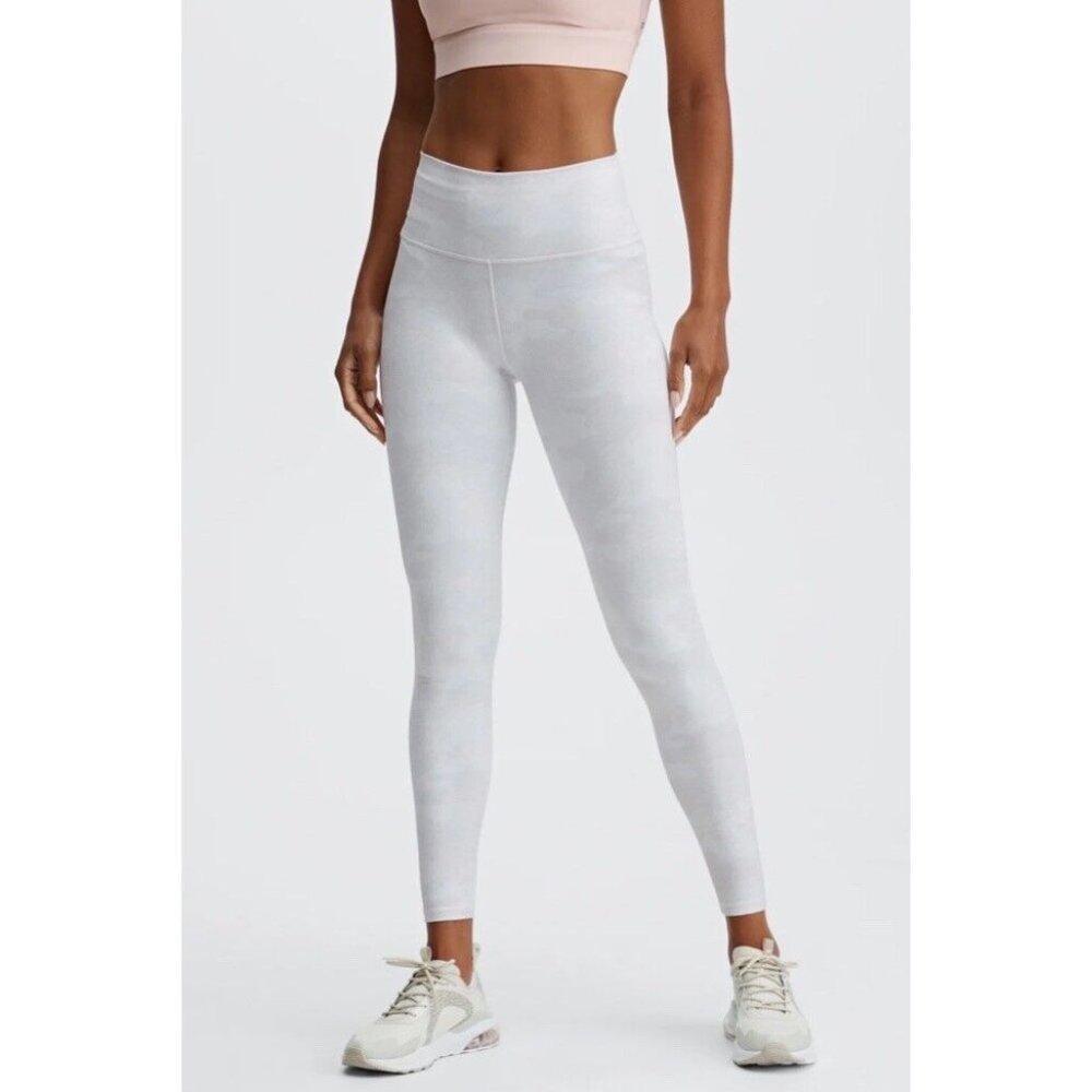 Fabletics Women's White Heathered Camo Powerhold Leggings